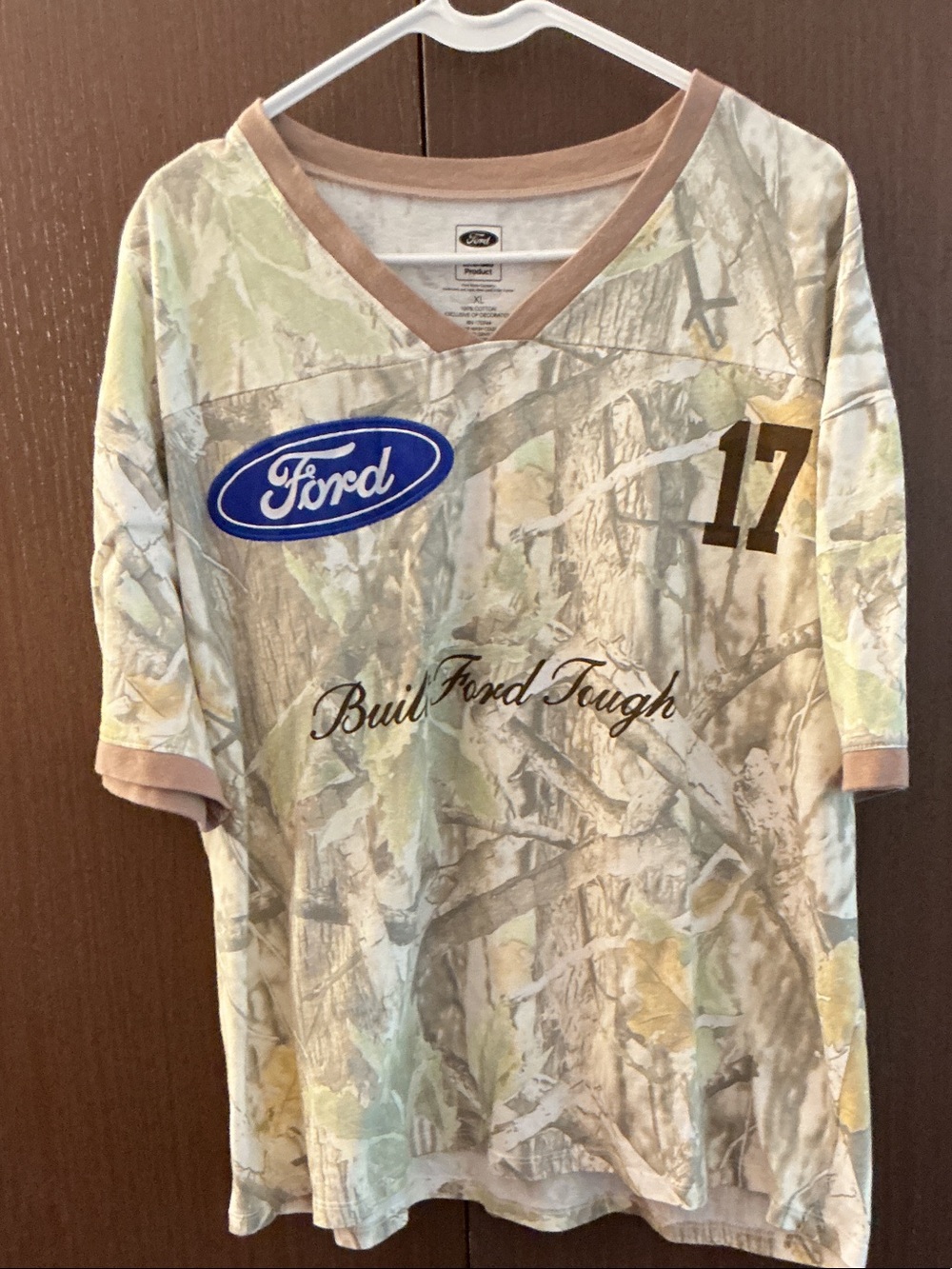 Ford Men’s Camouflage Short-Sleeve Jersey with Number 17